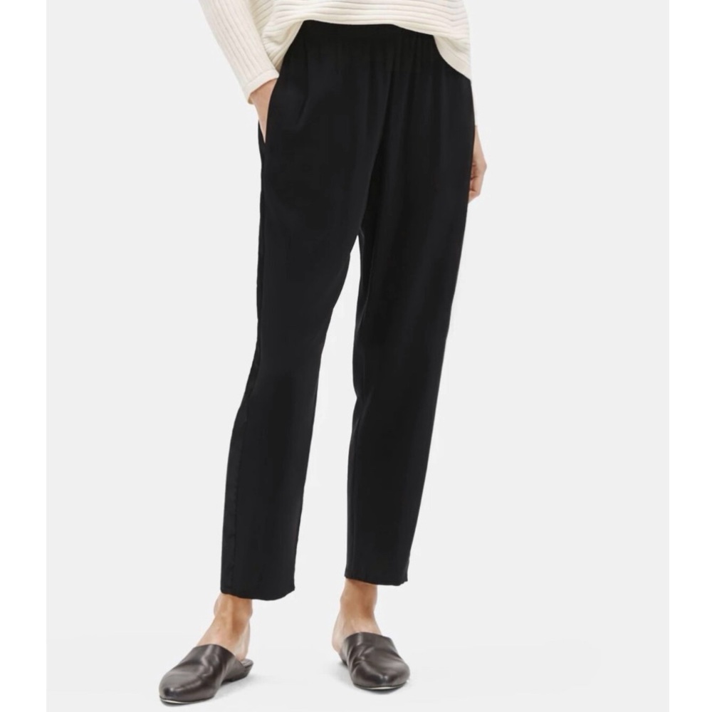 Eileen Fisher Silk Georgette Crepe Side Panel Pant